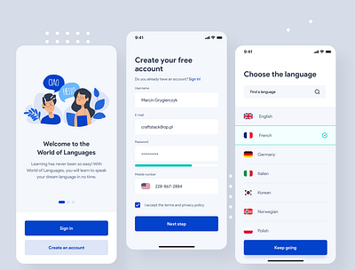 Welcome to the "World of Languages" app design language ui ux