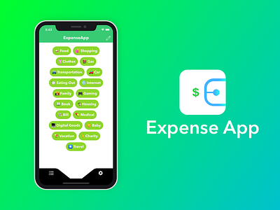 Expense App financial app flat ios