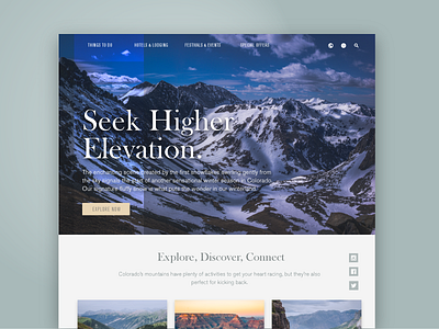 Landing Page — 003, Daily UI Challenge colorado landing page mountains ui west