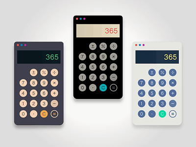 Calculators - 004, Daily UI Challenge 004 aged plastic calculators international low fi minimal old school swiss