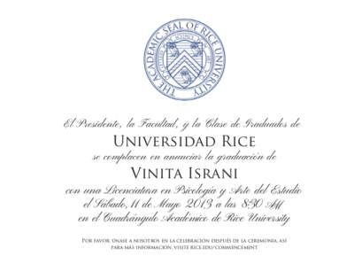 Rice Graduation Invitation graduation