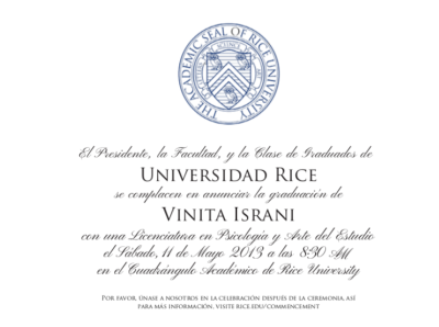 Rice Graduation Invitation