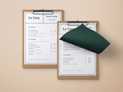 Le Cosy Bar branding corporate identity graphic graphic design identity menu menu design restaurant branding