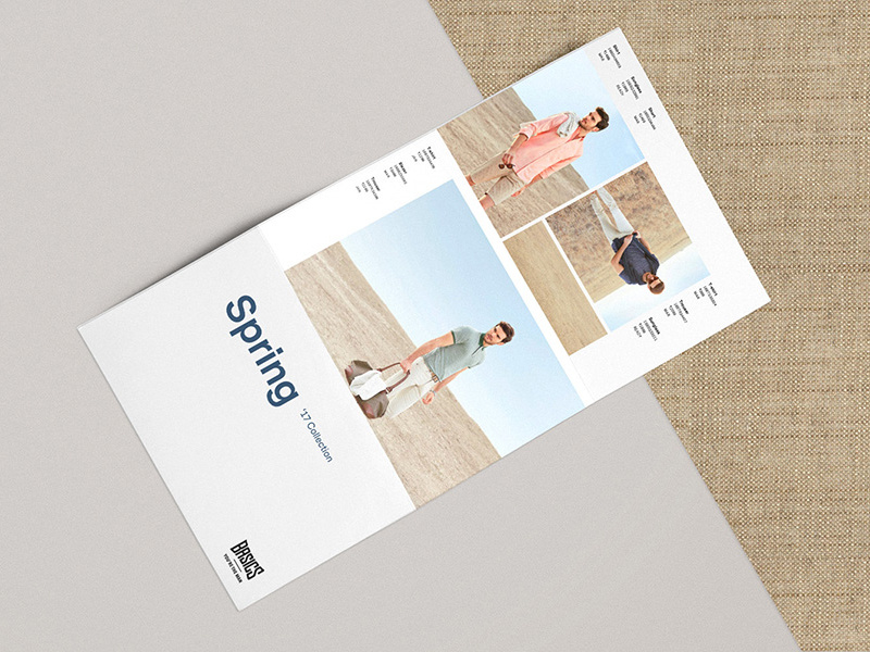 Basics Spring '17 Catalog Design art direction fashion catalogue design catalog design catalog catalogue graphic design foldout design foldout editorial design