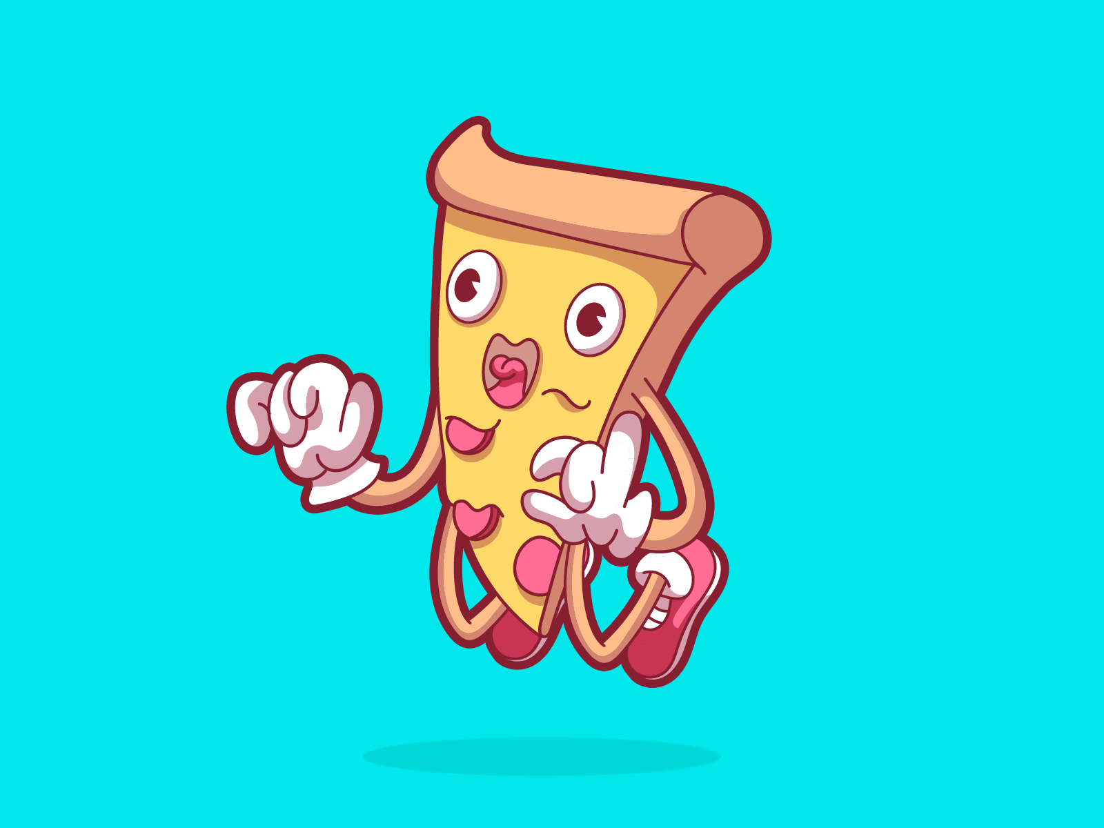 Happy Pizza animation branding cartoon charachter design clean concept design fun funny illustration pizza ux