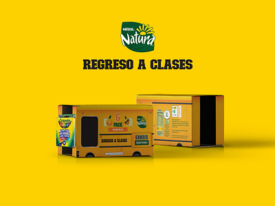 Packagin back to school nestlé branding clean concept design illustration nestle package package design packaging packaging design school schoolbus yellow