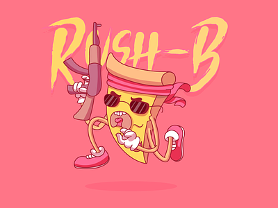 Rush-b anniversary charachter design clean concept cool counterstrike design illustration pizza typography ui ux vector