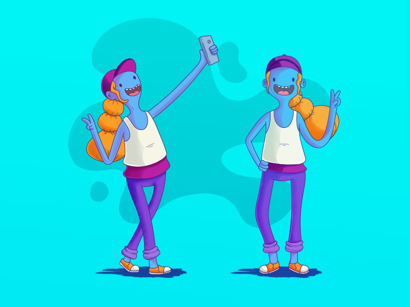 Millennial mother adventure time selfie mother millennials moms 2d art cool animation concept vector ux illustration clean charachter design