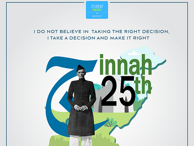 Quaid e Azam Day designer graphic design illustration jinnah day karachi pakistan map poster design quaid quaideazam