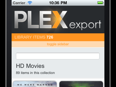 Plex Export on iPhone
