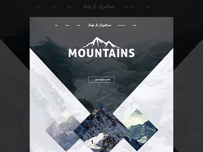 Explore Mountains concept explore mountains onepage photoshop popular ui ux web web design webpage website