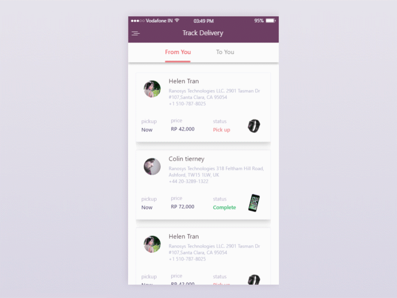 Track Delivery animation app clean delivery design gif ios minimal mobile motion track ui