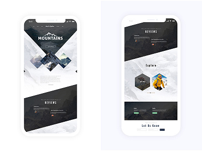 Explore Mountains iPhone X concept design explore iphonex mountains solo team travelling trips ui ux web