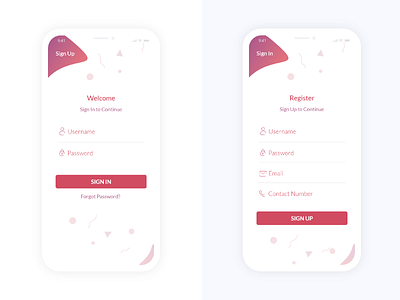 Sign In & Sign Up app branding clean concept creative flat graphic design icon ios minimal ui ux