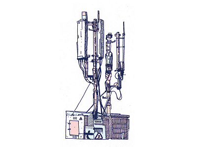 antenna 2d antenna cell hand drawn illustration ink phone