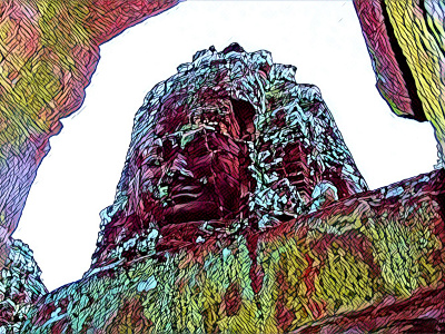 Buddha Face with Angle Shot