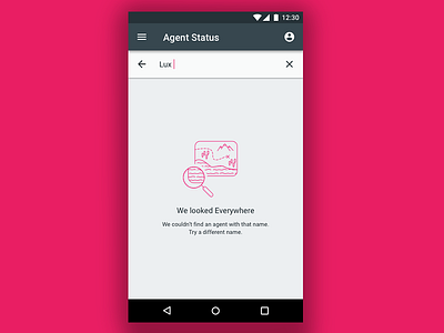 Agent Status No Results empty state illustration no results search