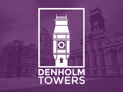 Denholm Towers Rebranding aiga branding castle design illustration linework logo mockup purple tower