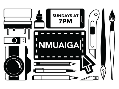 NMUAIGA Postcard Design aiga design illustration logo nmu postcards screenprinting yoopers
