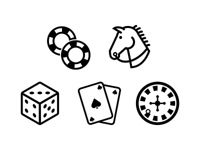 Gamingicons 02 casino design gambling graphicdesign horseracing icons illustration michigan poker vector