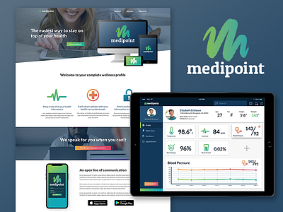 Medipoint Branding and UI app dashboard graphicdesign ipad logo logodesign medical ui ux