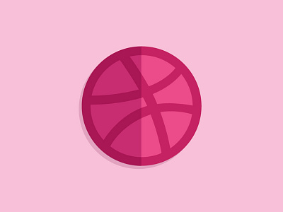 Dribbble First Shot ball basketball dribbble first shot flat design invite pink