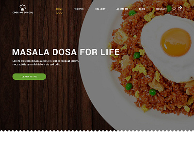 Cooking School landing page restaurant design ui ui ux ux web design web tamplate
