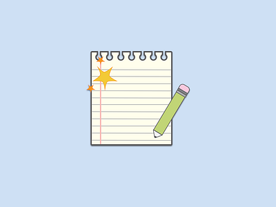 cute lil notepad icon illustration notepad pen and paper