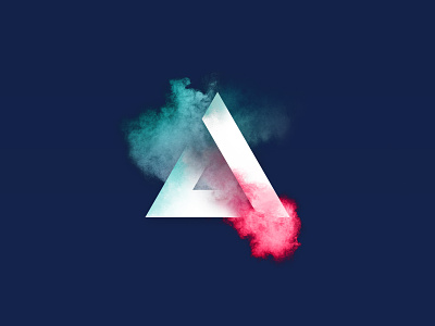 Projector Logo Emblem dust emblem logo projector smoke startup symbol triangle visual identity