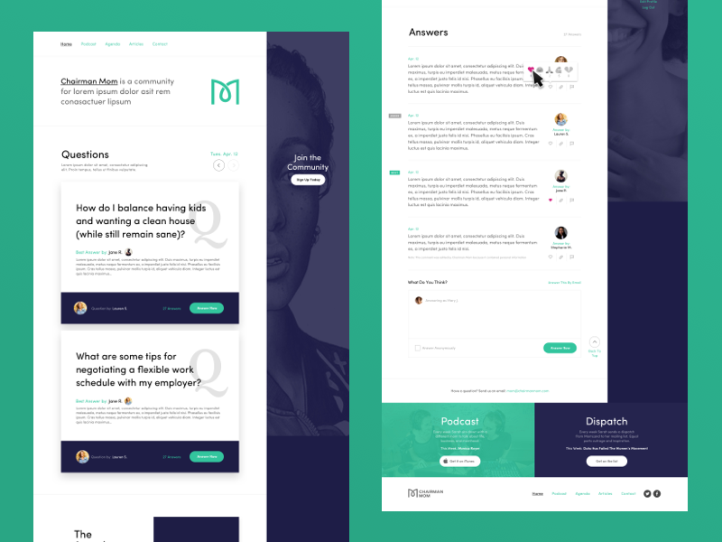 Chairman Mom Community by Marcus Edvalson on Dribbble