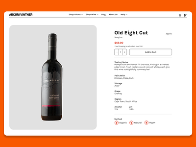 Product Page for Wine Store design ecommerce figma graphic design interface page photoshop product ui user website wine