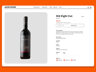 Product Page for Wine Store