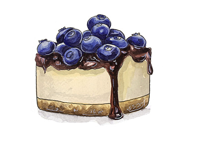 Watercolor cake design illustration logo