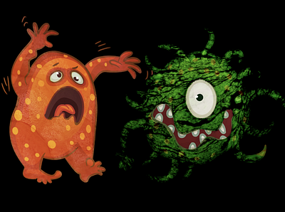 Monsters Unite design germs graphic design illustration monsters photoshop texturing