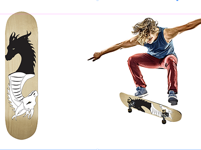 Yin Yang branding design graphic design illustration photoshop portfolio product sample skate board vector