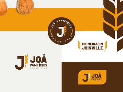 Joá Panifícios baker bakery family flour logo monogram wheat