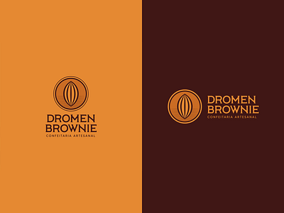 Dromen Brownie brown brownie logo cake chocolate classic logo cocoa emblem