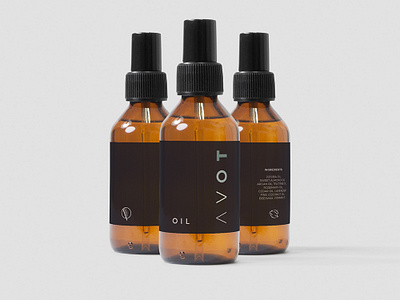 A V O T Oil branding label man care oil packaging design