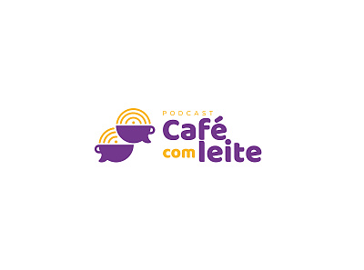 Podcast Café com Leite coffee coffee mug logo design mug podcast podcast logo rss