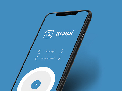 Agapi - Login Screen app blue brand logo screens social media technology