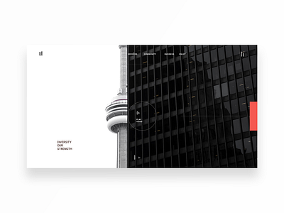 Landing Page: Toronto black cn tower design design app digital explore figma goverment landing page minimal rebound red simple toronto ui ux website website concept website design white