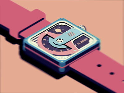 LOFI inspired isometric watch aftereffects animation illustraion illustrator isometric isometric illustration unique watch