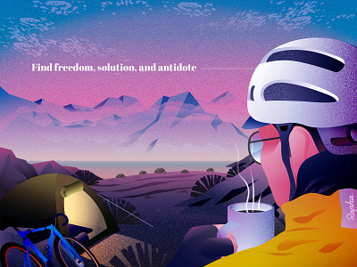 Freedom, solution, and antidote adventure coffee cycling iceland illustration nature rapha sky travel winter