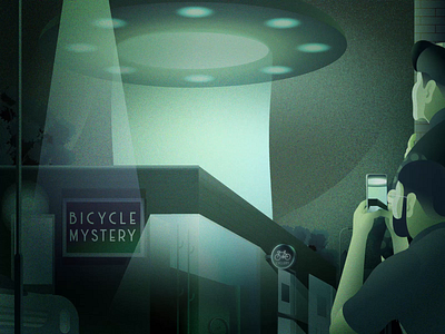 Bicycle Abduction alien animation bicycle covid19 cycling illustration illustrations mysterious ufo