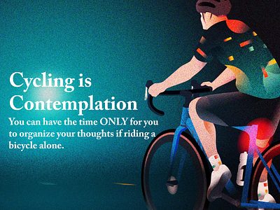 Cycling is Contemplation animation bicycle color contemplation cycling illustration meditation thought