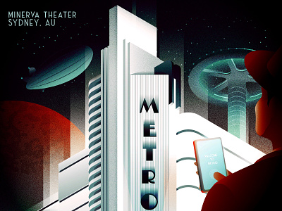 Minerva Theater, Sydney, AU - Art Deco art deco illustration isometric metro metro theater retrofuturistic vintage logo