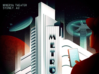 Minerva Theater, Sydney, AU - Art Deco art deco illustration isometric metro metro theater retrofuturistic vintage logo