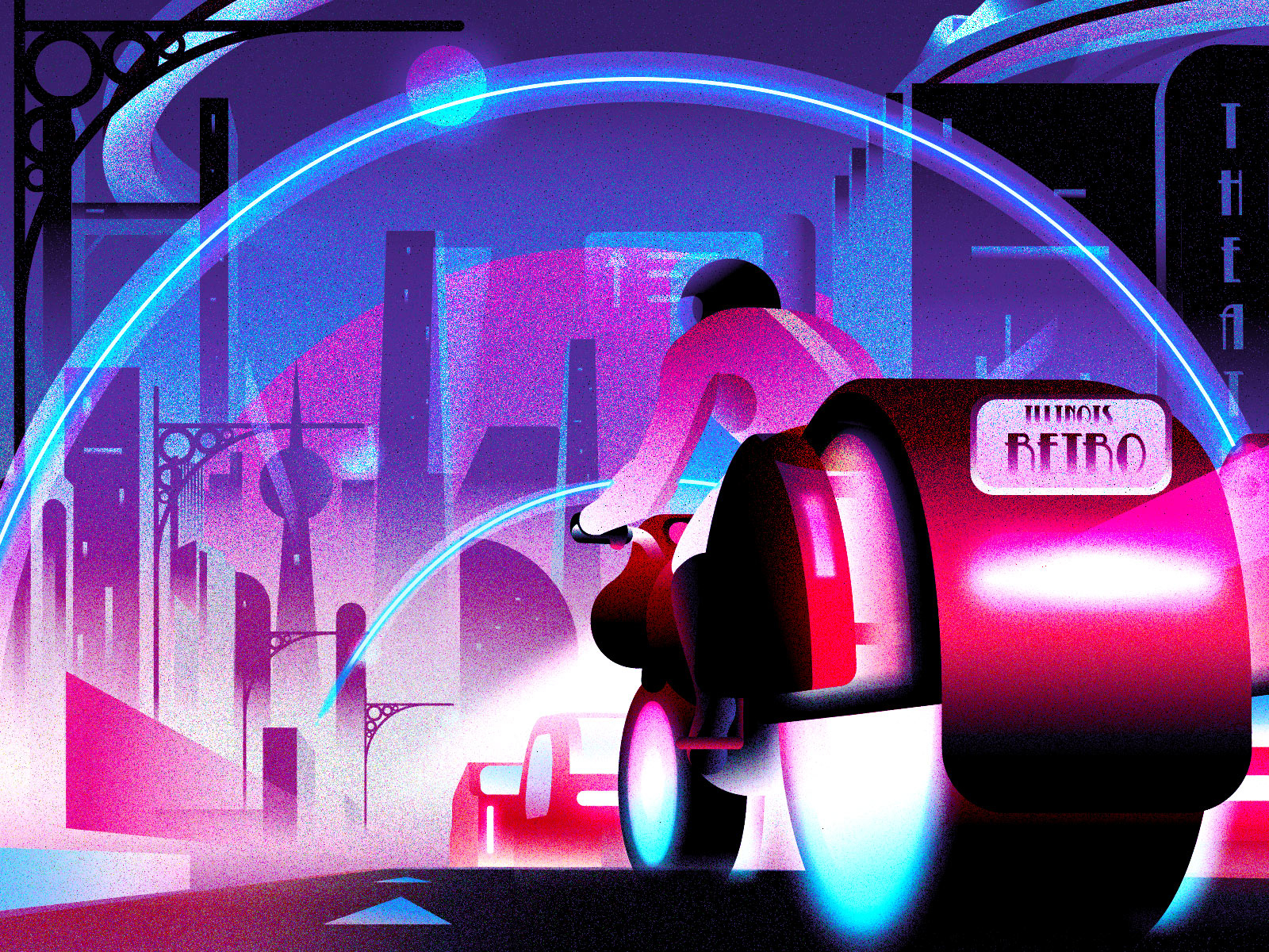 Beginning with Art Deco, but ends up with the Cyberpunk...? by dongkyu lim  on Dribbble