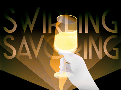 Swirling and Savoring on Friday after effects animation art deco friday wine illustration texture wine wine glass wine swirling