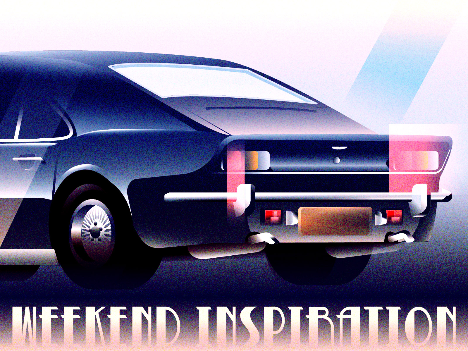 Weekend Inspiration - 1974 Aston Martin Lagonda Saloon retro 1970s texture car aston martin vintage illustration